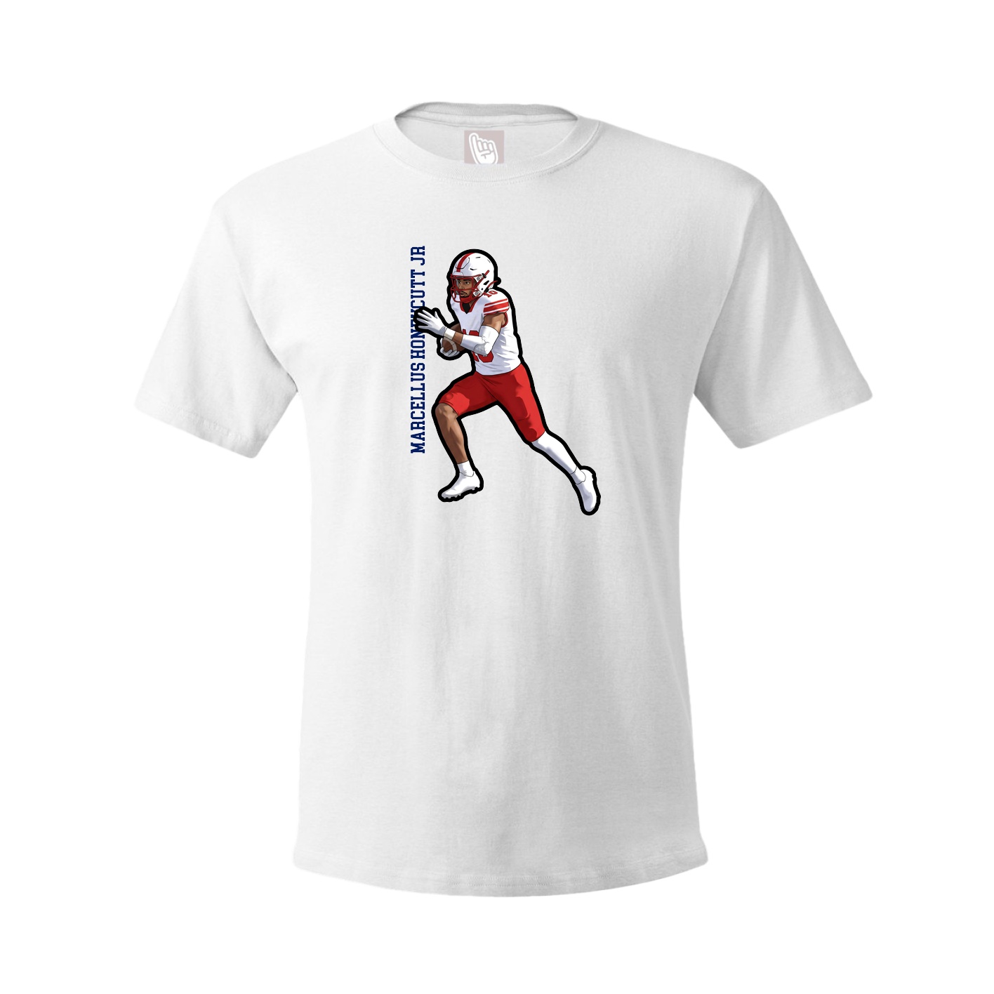 Youth Tee — Name Vertical in White