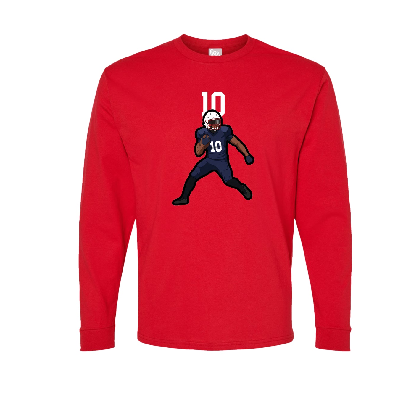 Long Sleeve Tee — Number Top in Red
