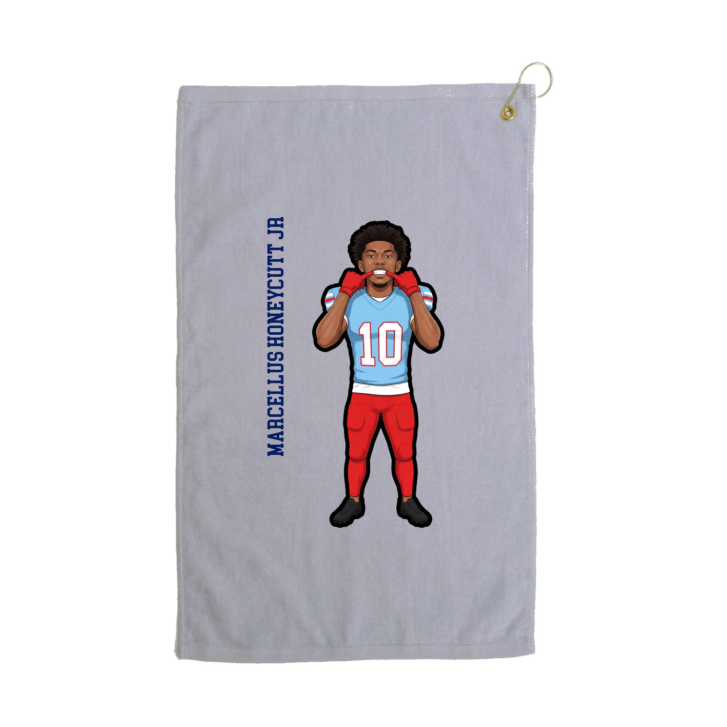 Golf Towel — Name Vertical in Grey