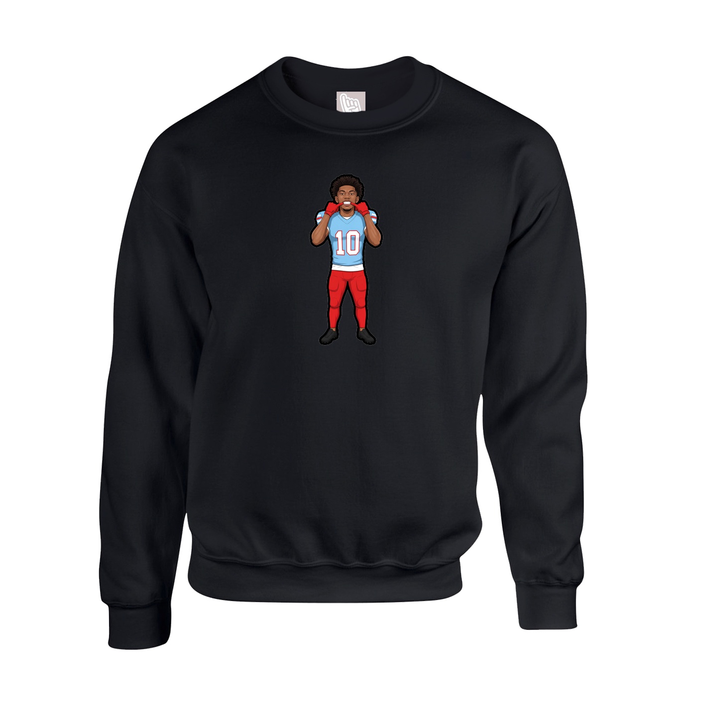 Fleece Crew — Name Vertical in Black