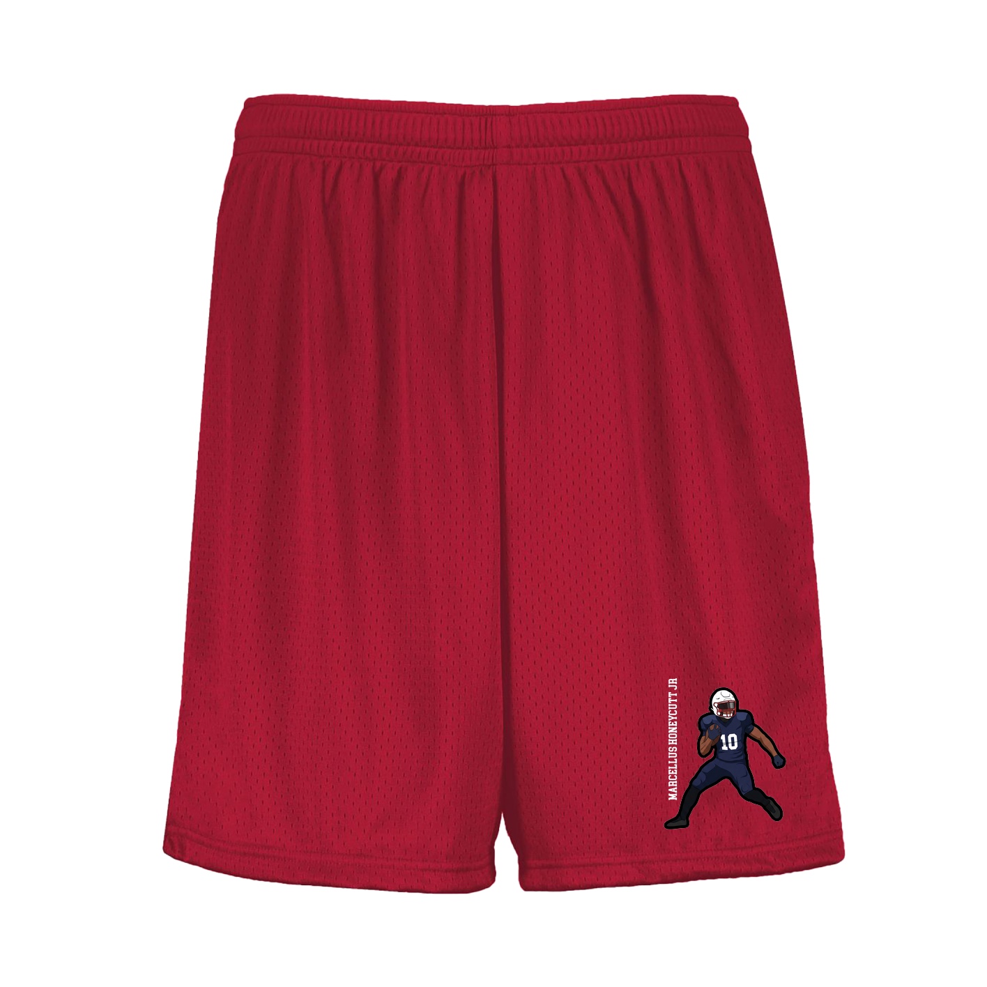 Shorts — Name Vertical in Red