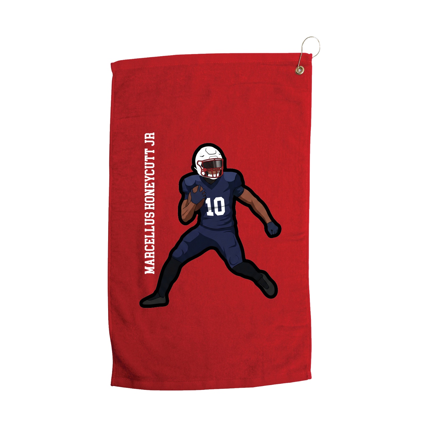 Golf Towel — Name Vertical in Red