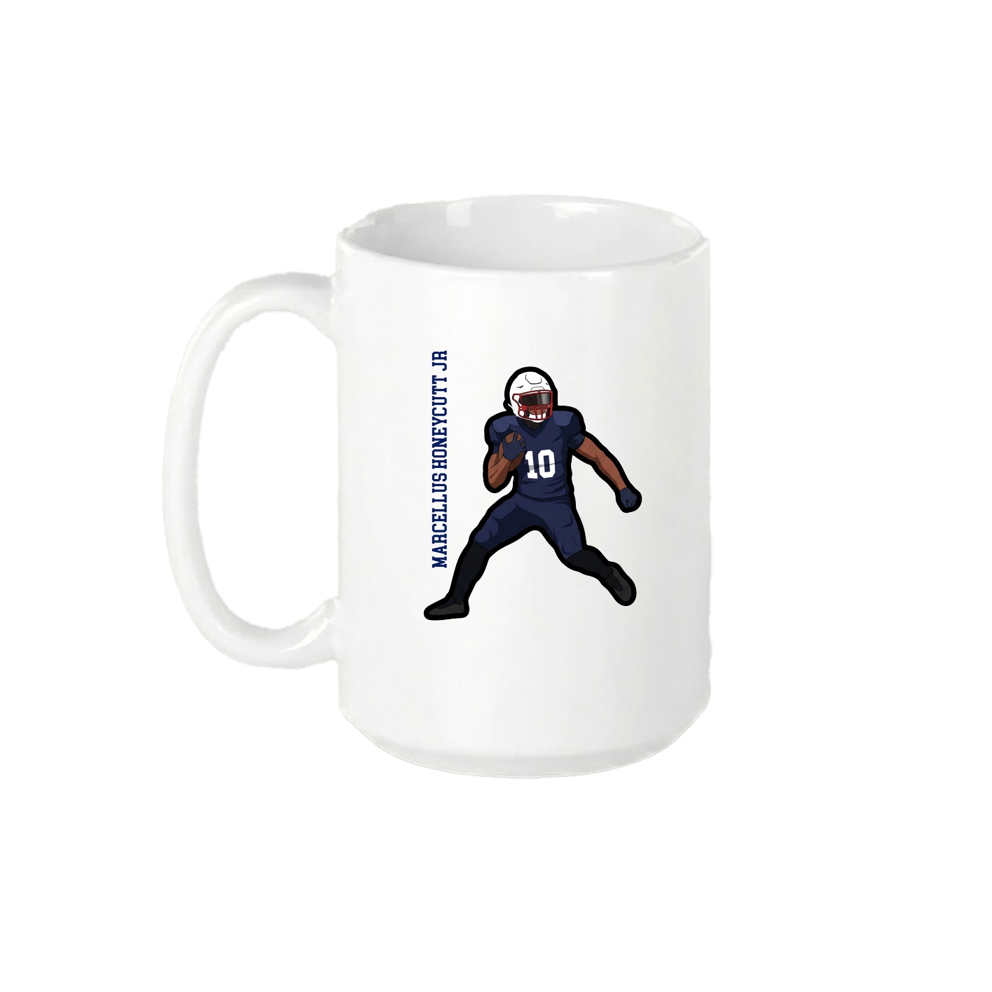 15oz Coffee Mug — Name Vertical in White