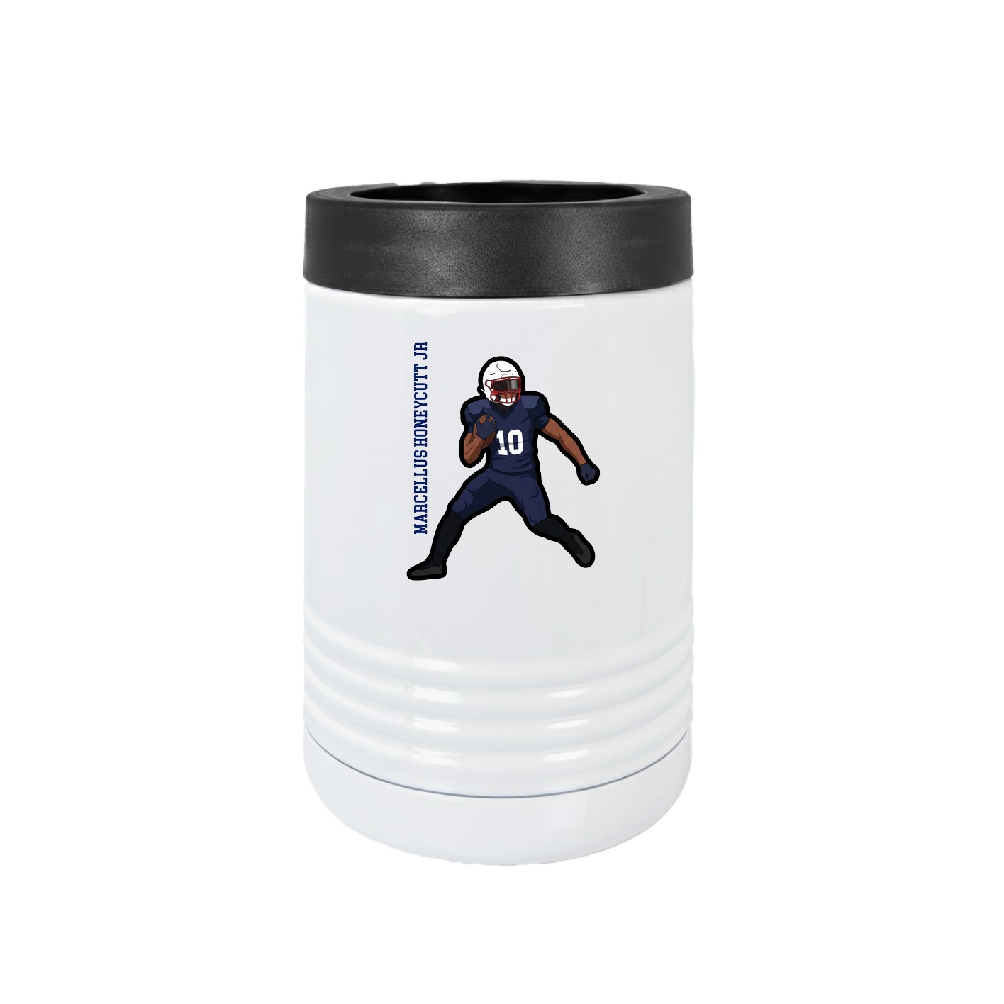 Beverage Holder — Name Vertical in White