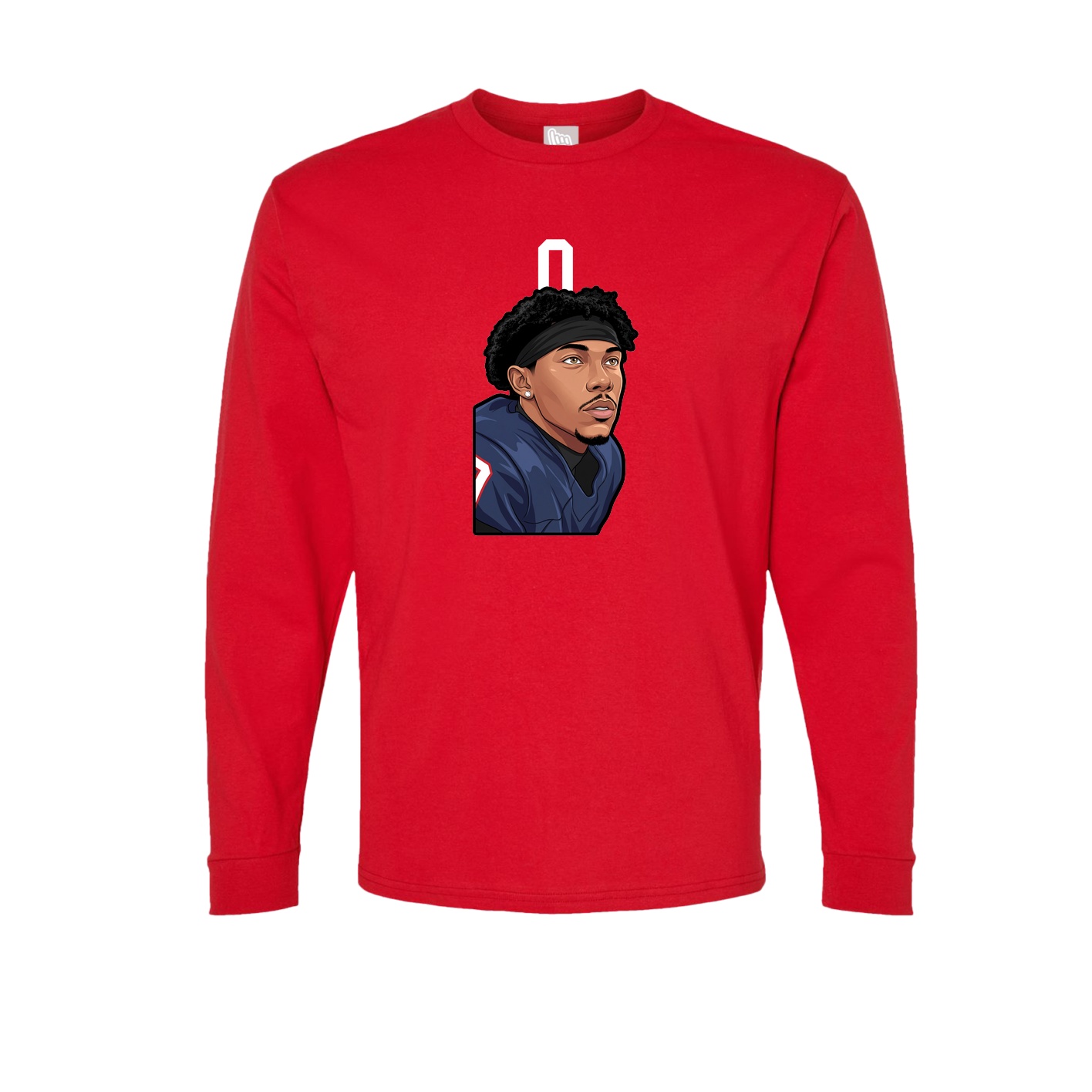 Long Sleeve Tee — Number Top in Red