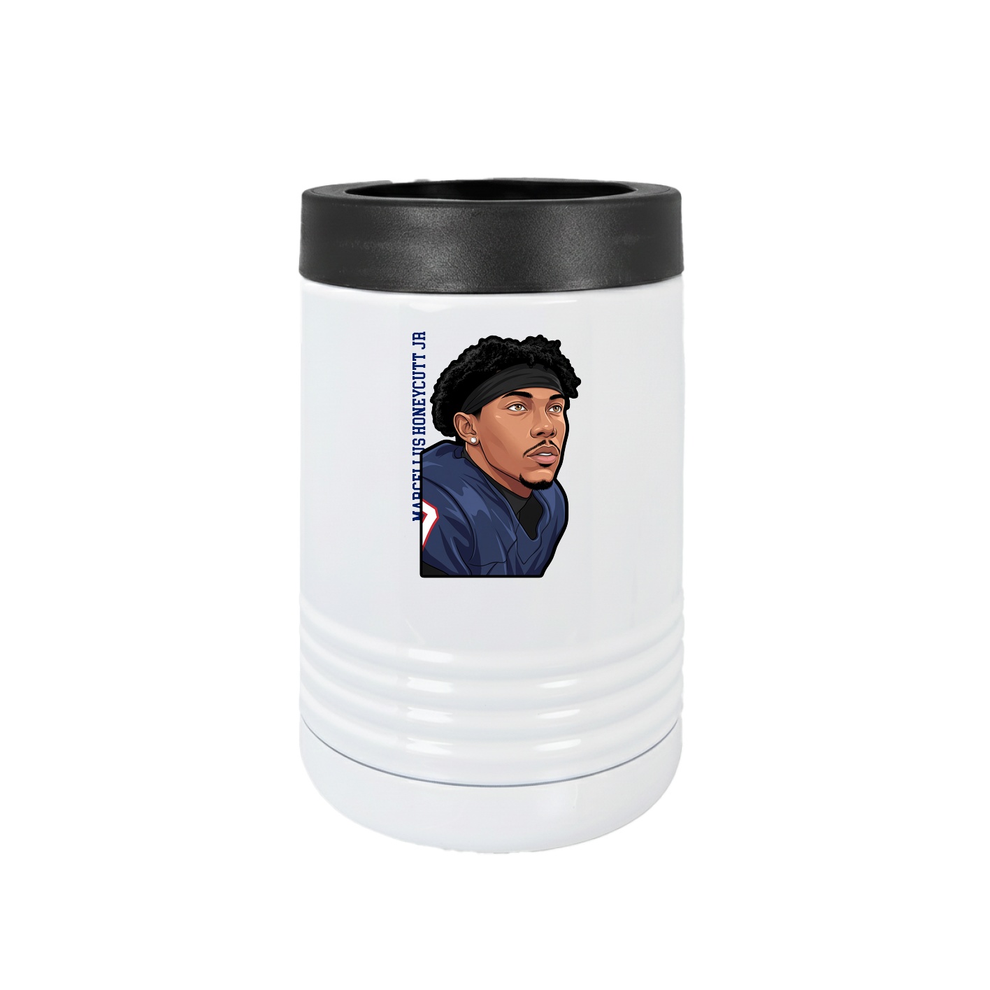 Beverage Holder — Name Vertical in White