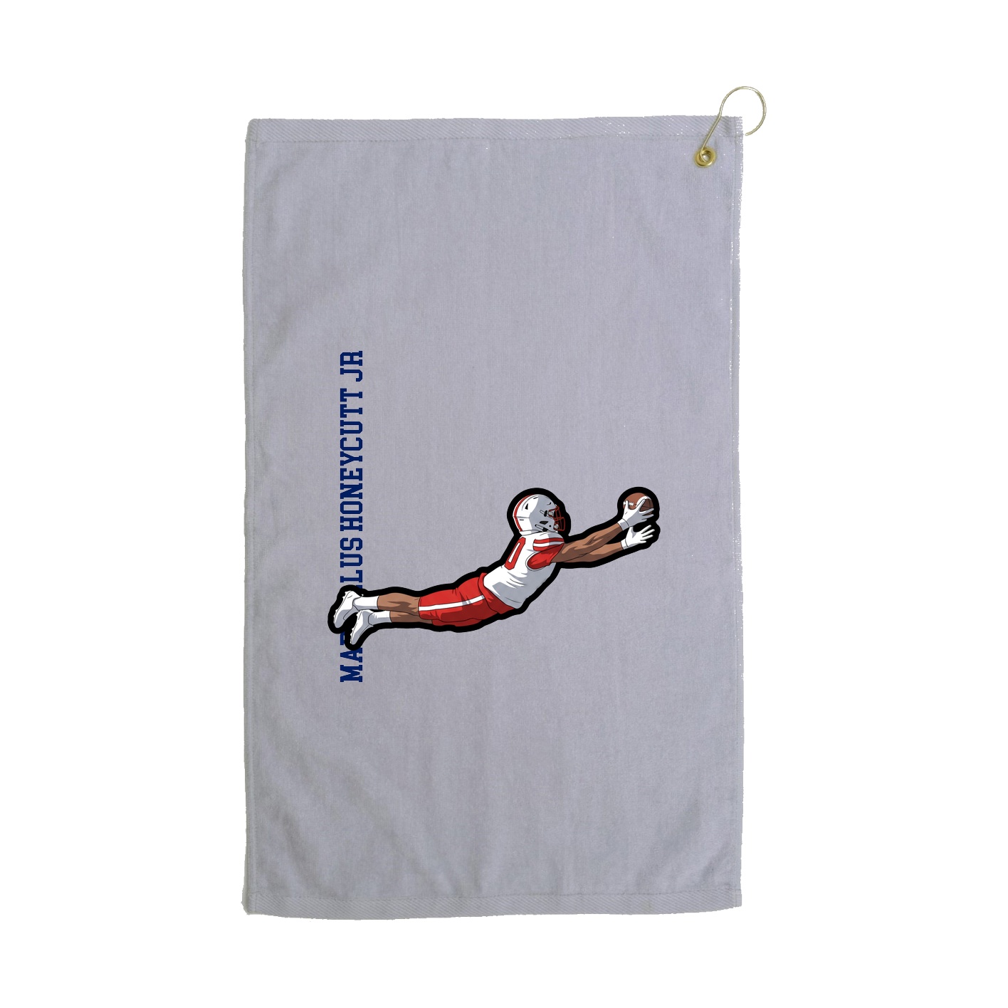 Golf Towel — Name Vertical in Grey