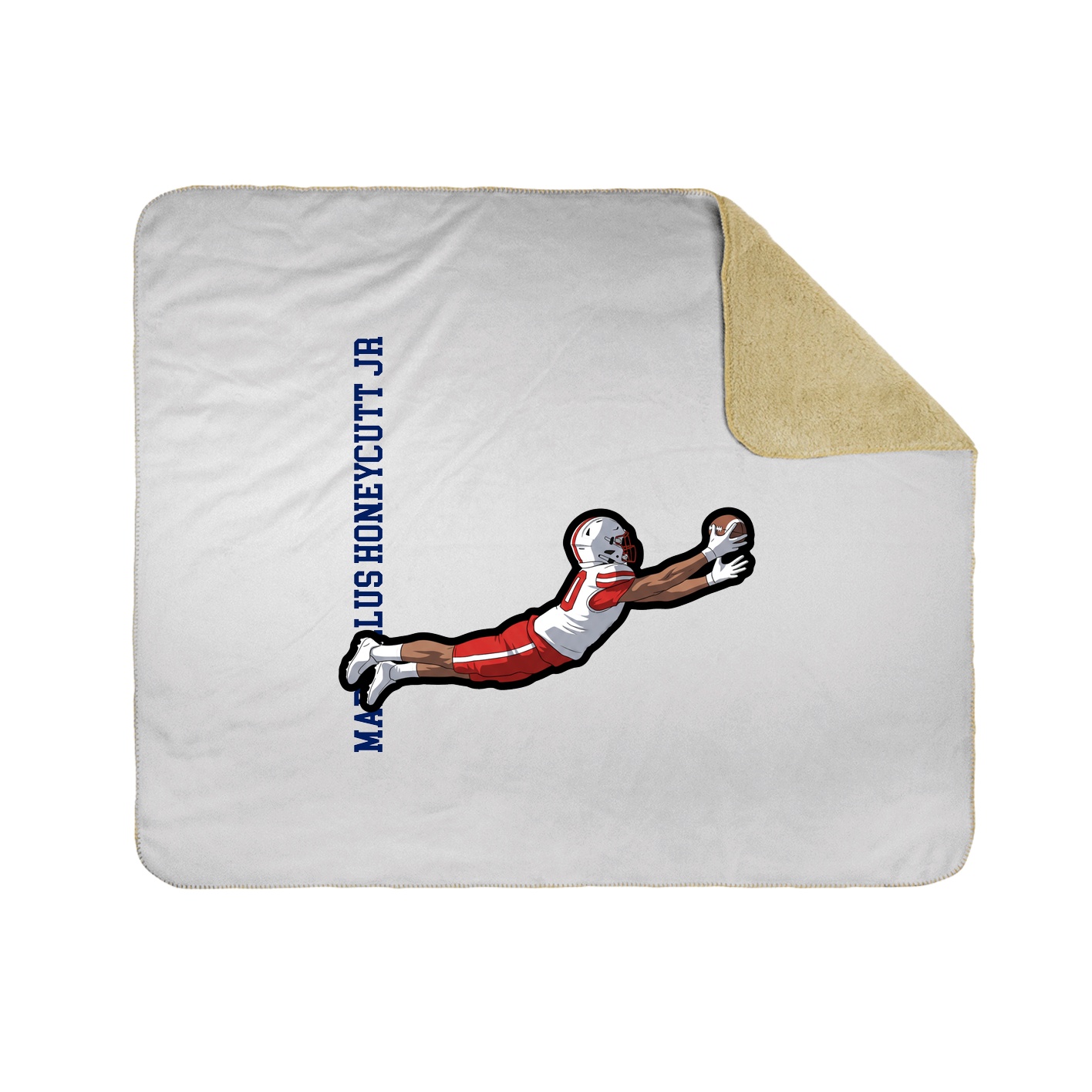 Throw Blanket — Name Vertical in White