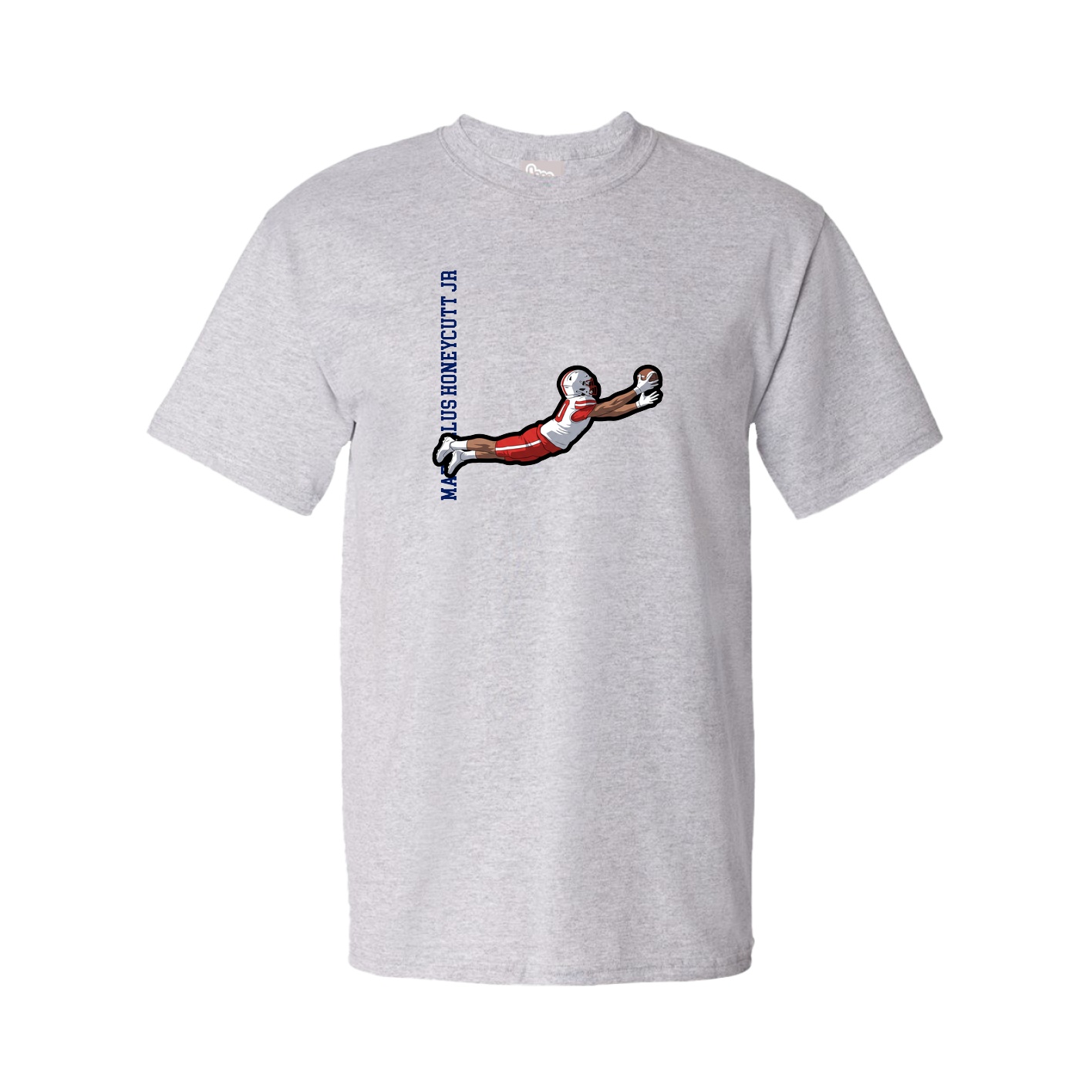 Tee — Name Vertical in Grey