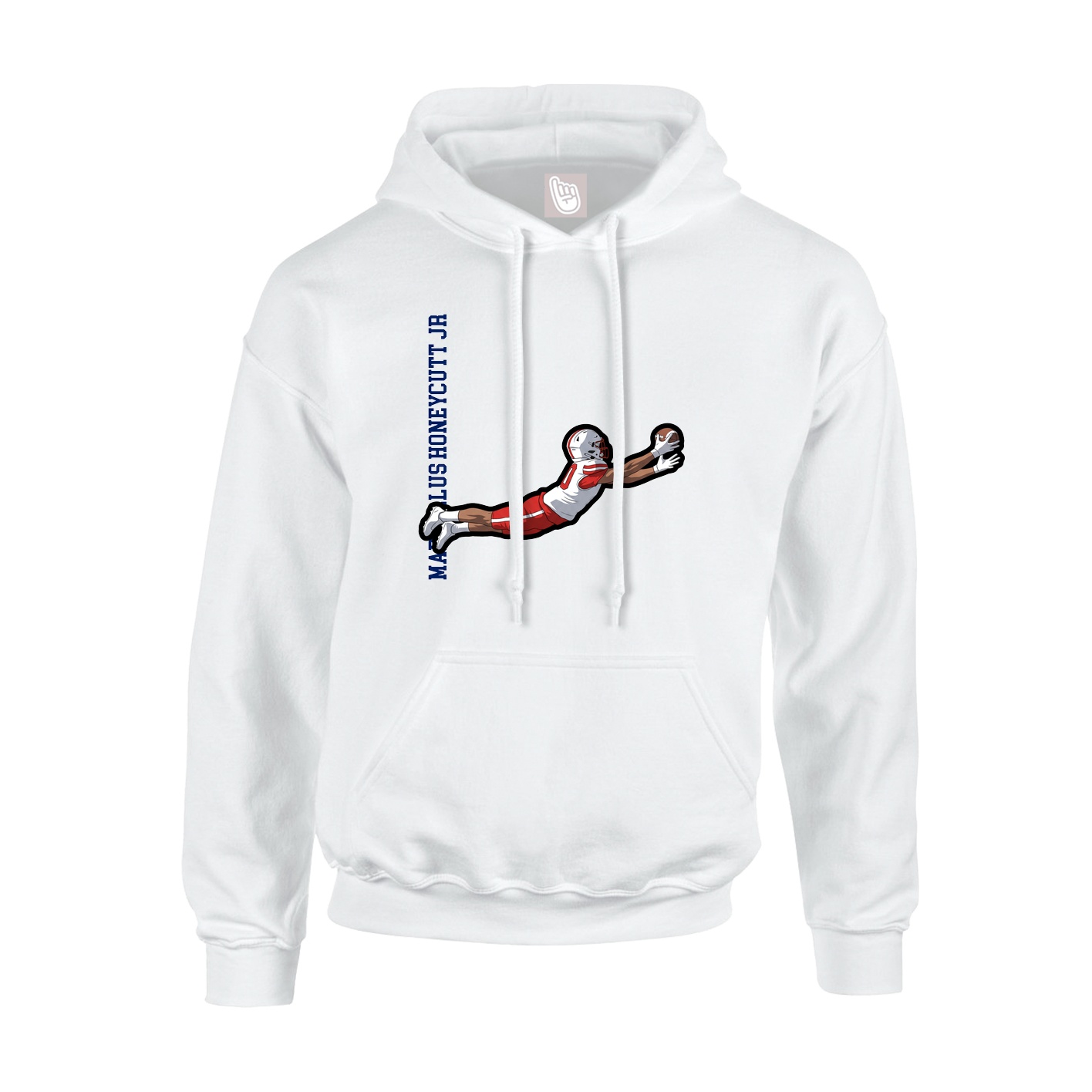 Hoodie — Name Vertical in White