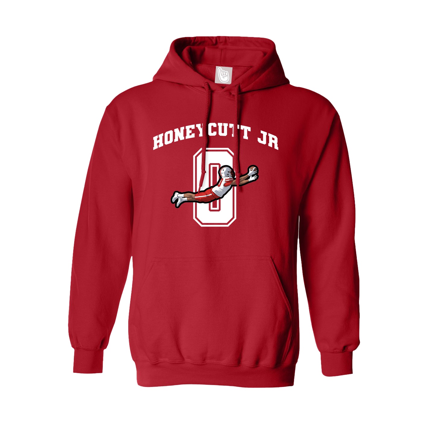 Youth Hoodie — Number in Red