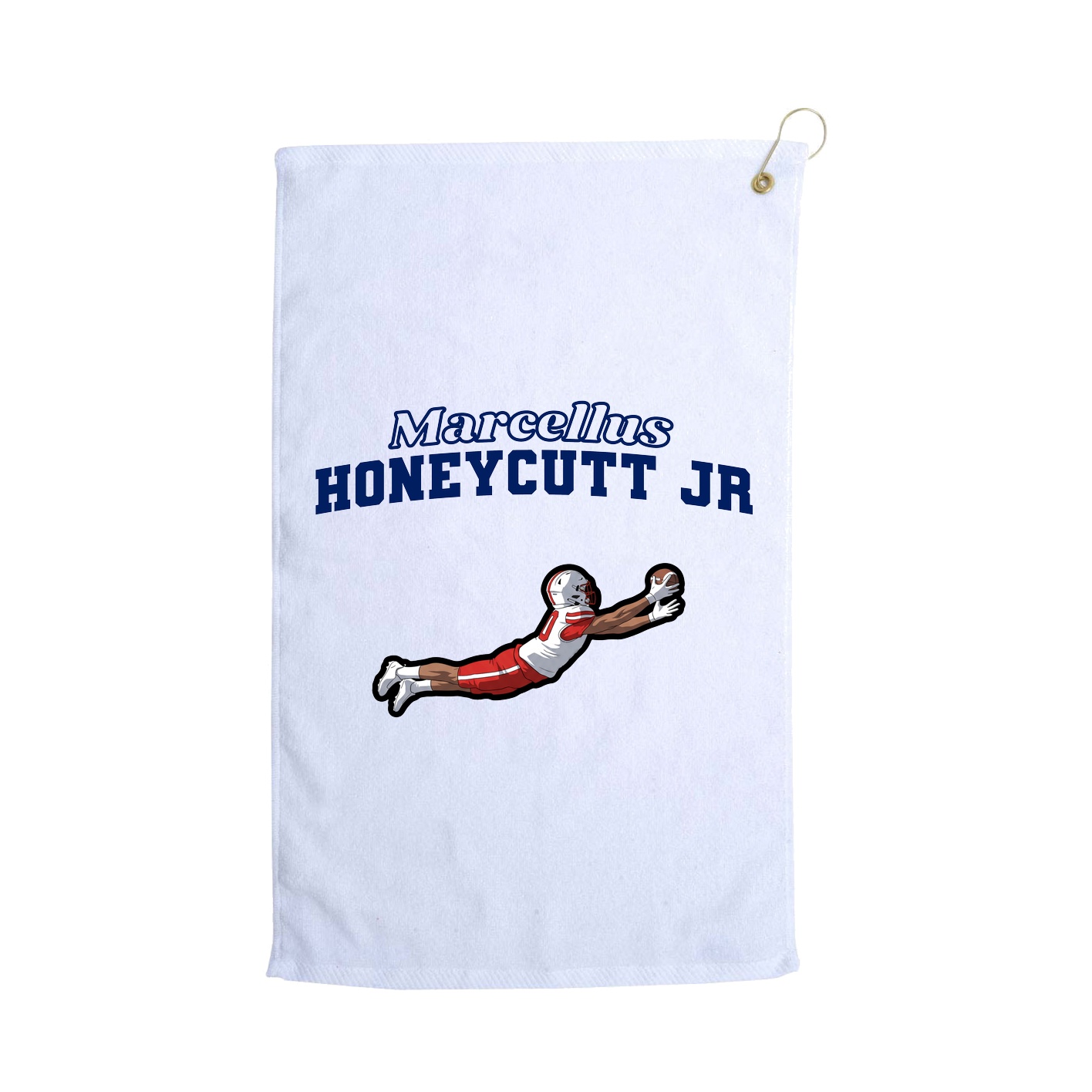 Golf Towel — Name Arch in White