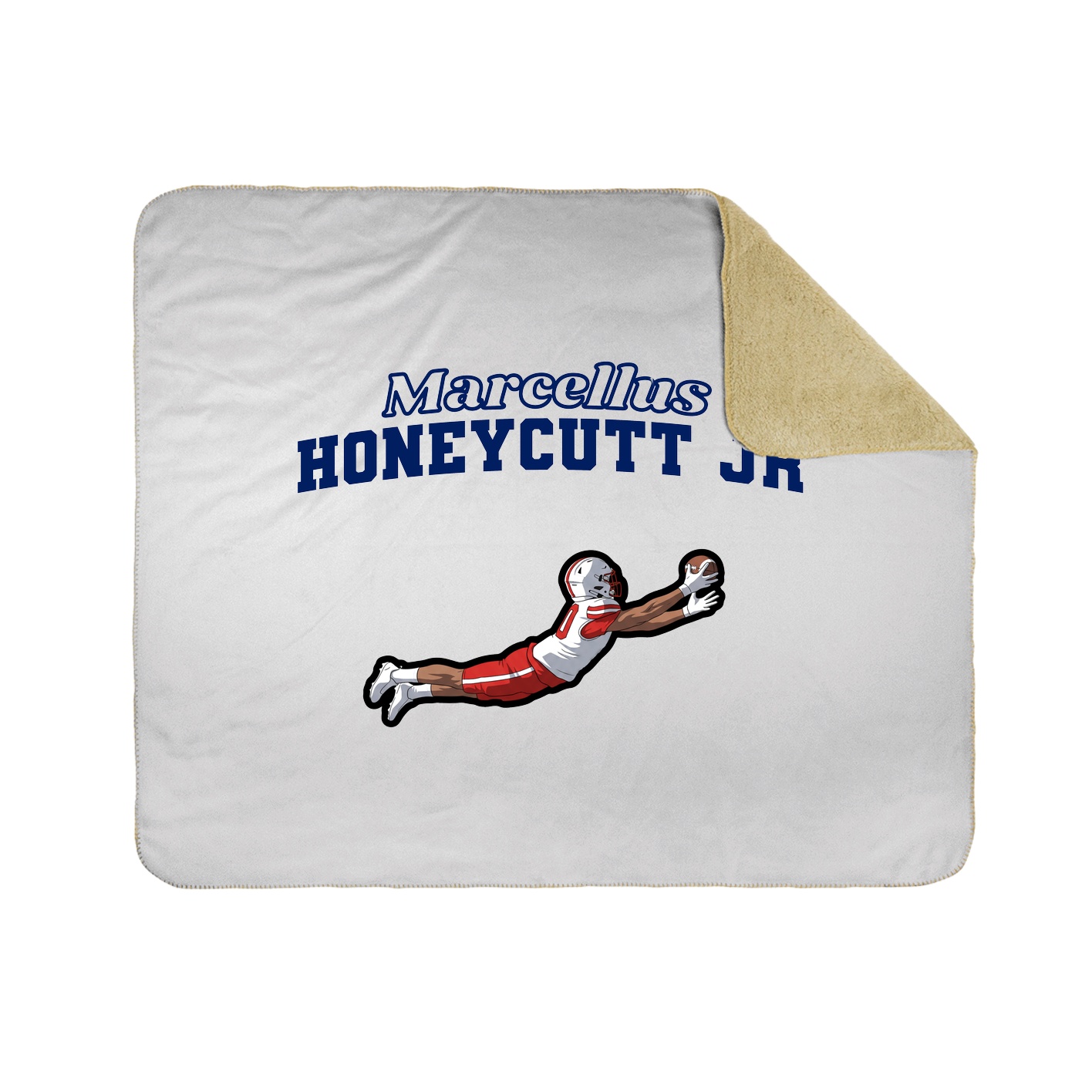Throw Blanket — Name Arch in White