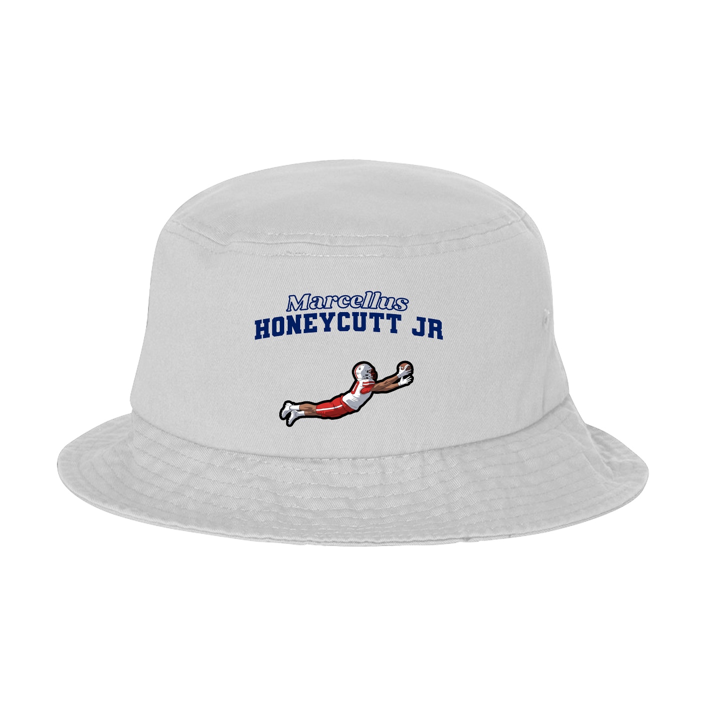 Bucket Cap — Name Arch in White