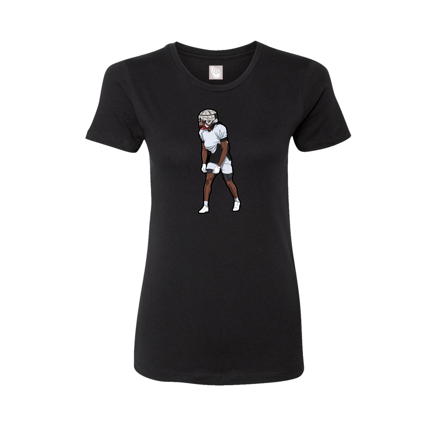 Fitted Women's Tee — Name Vertical in Black