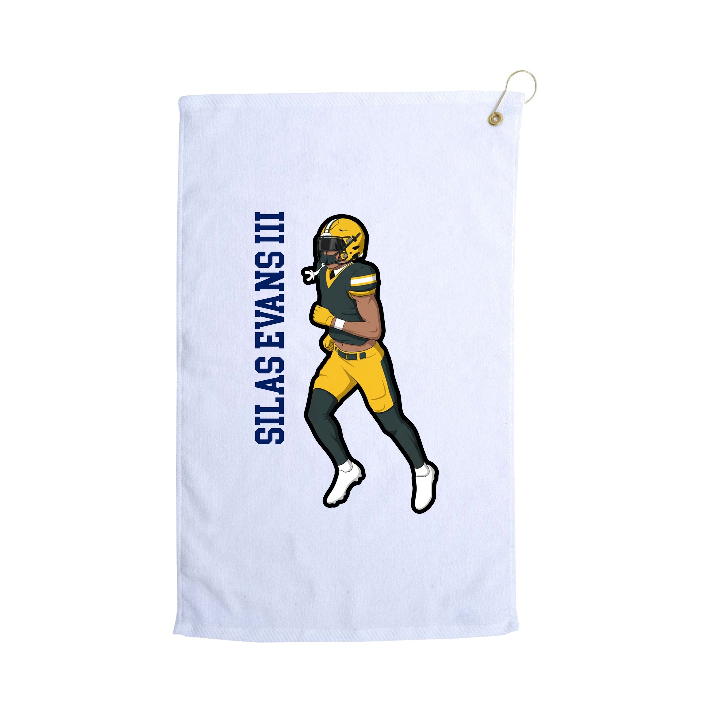Golf Towel — Name Vertical in White