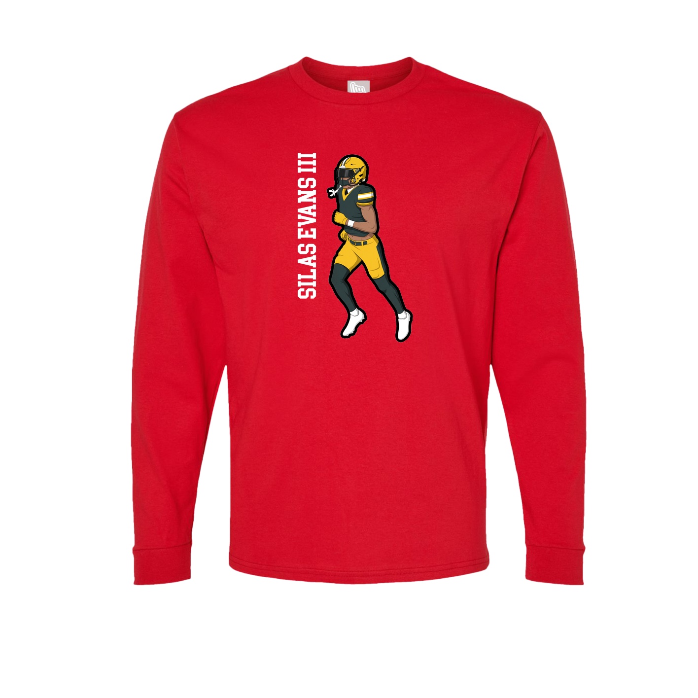 Long Sleeve Tee — Name Vertical in Red