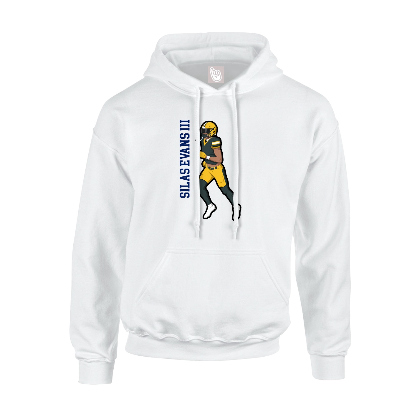 Hoodie — Name Vertical in White