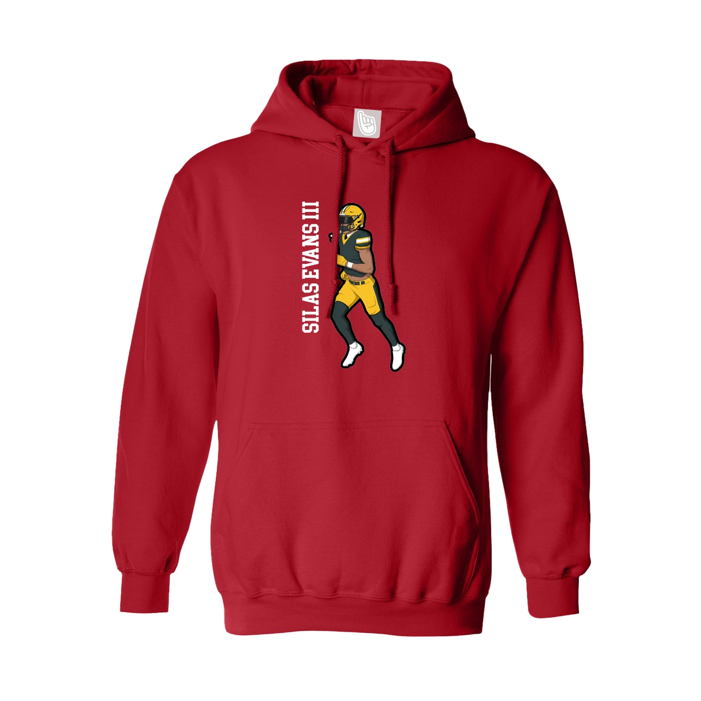 Youth Hoodie — Name Vertical in Red