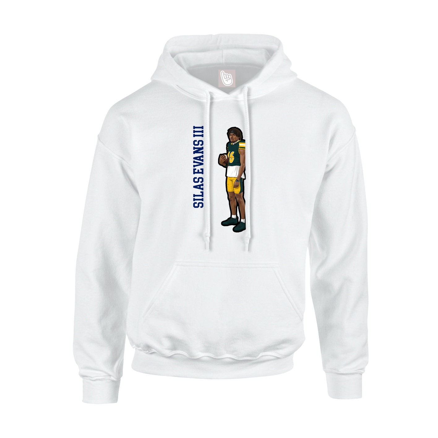 Hoodie — Name Vertical in White