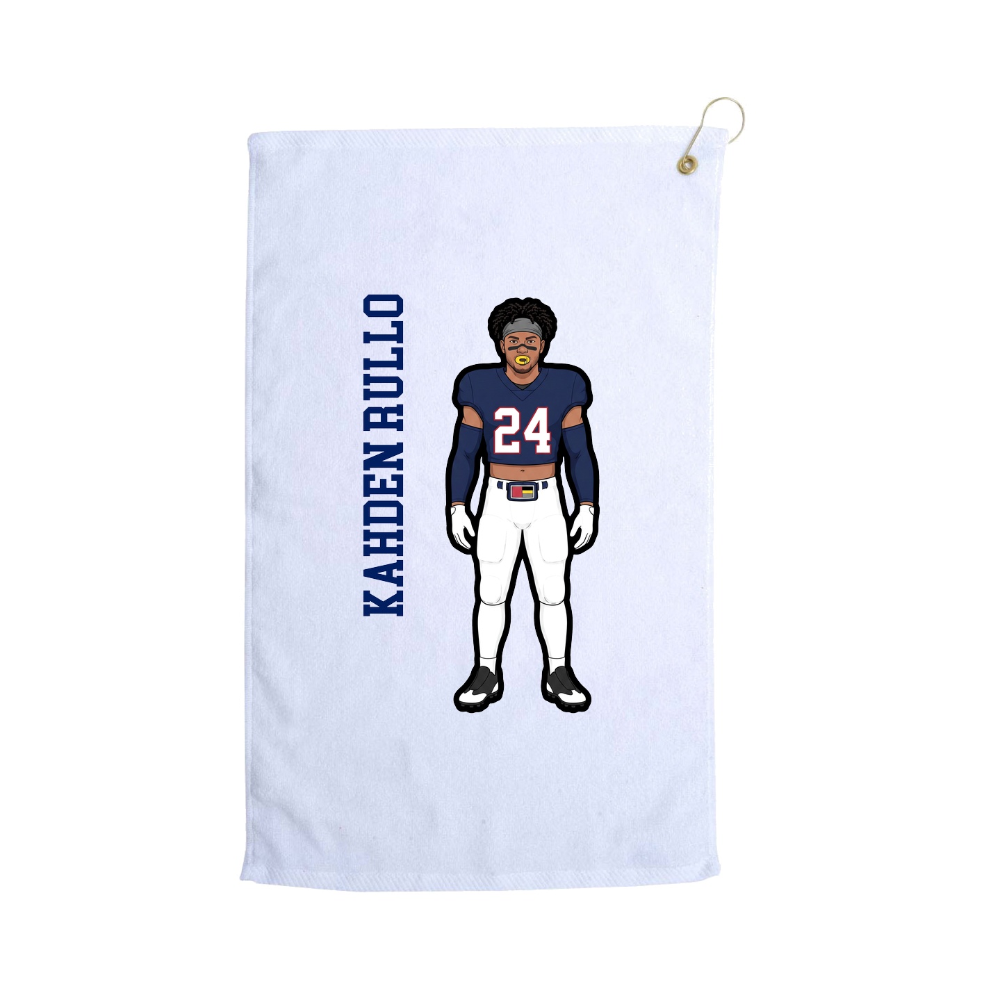 Golf Towel — Name Vertical in White