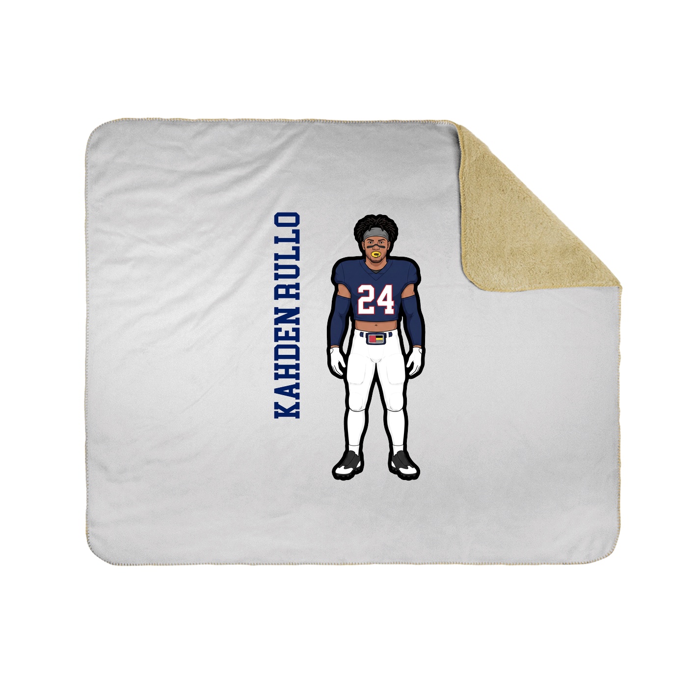 Throw Blanket — Name Vertical in White