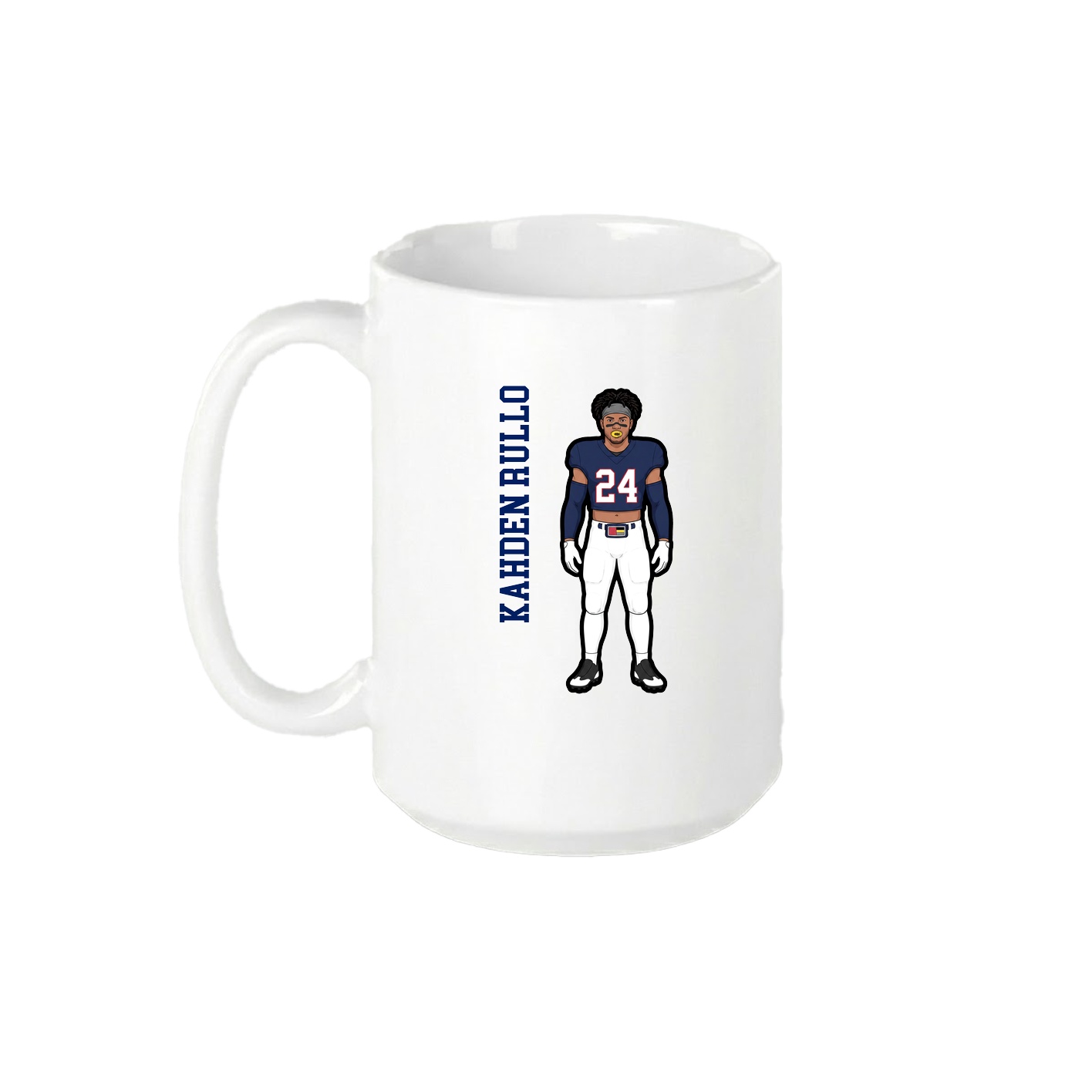 15oz Coffee Mug — Name Vertical in White