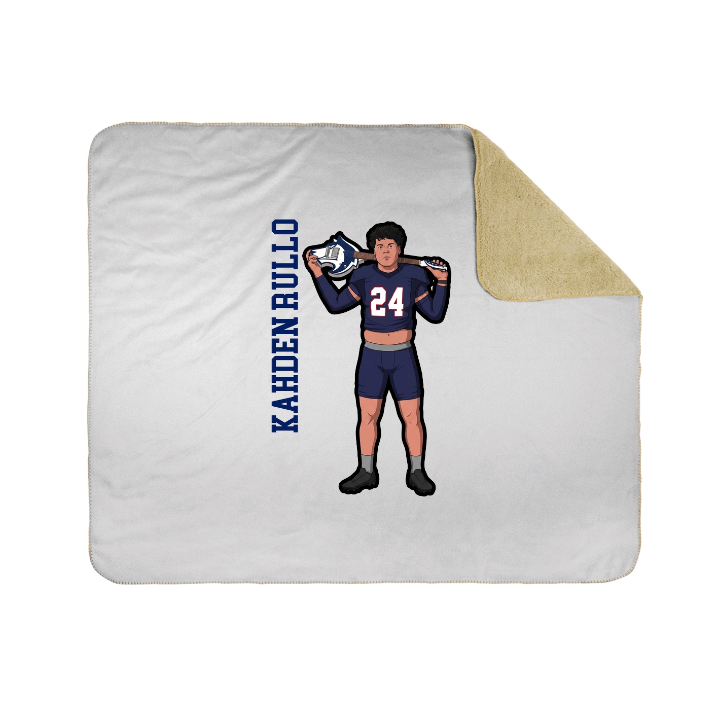Throw Blanket — Name Vertical in White