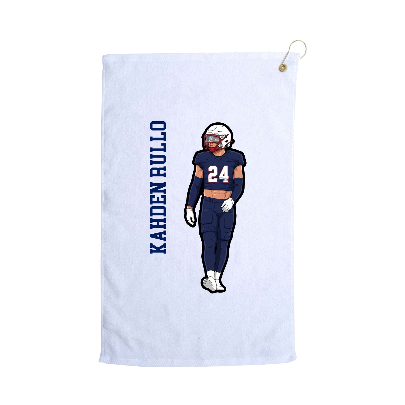 Golf Towel — Name Vertical in White