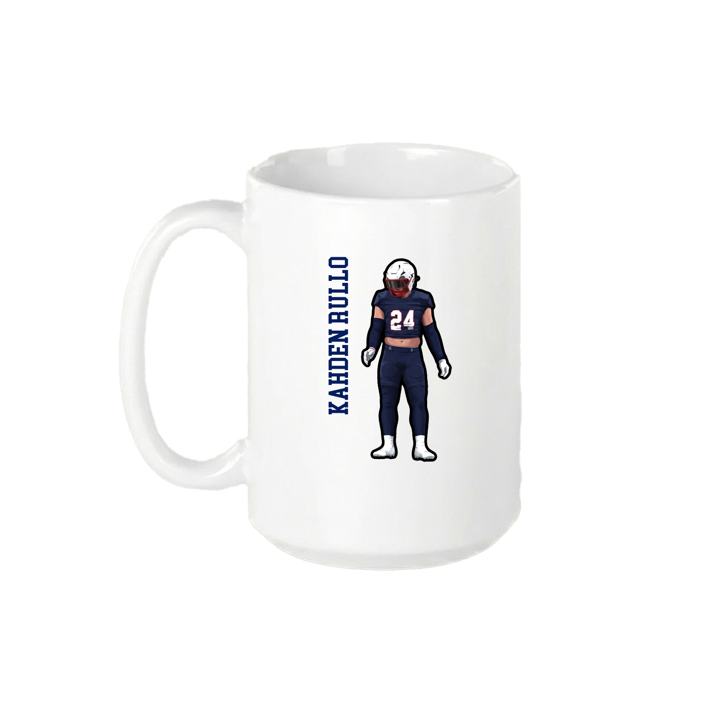 15oz Coffee Mug — Name Vertical in White