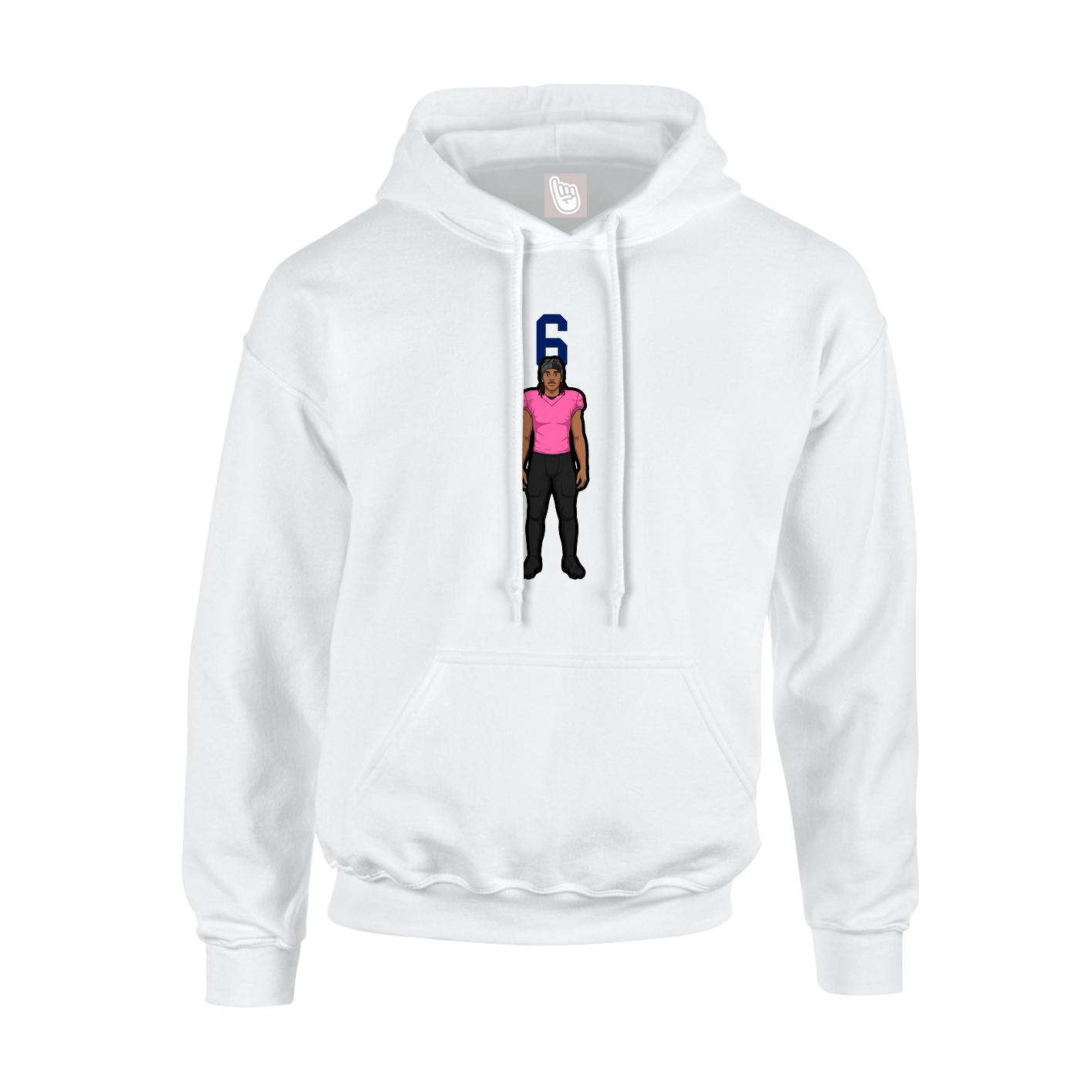 Youth Hoodie — Number Top in White