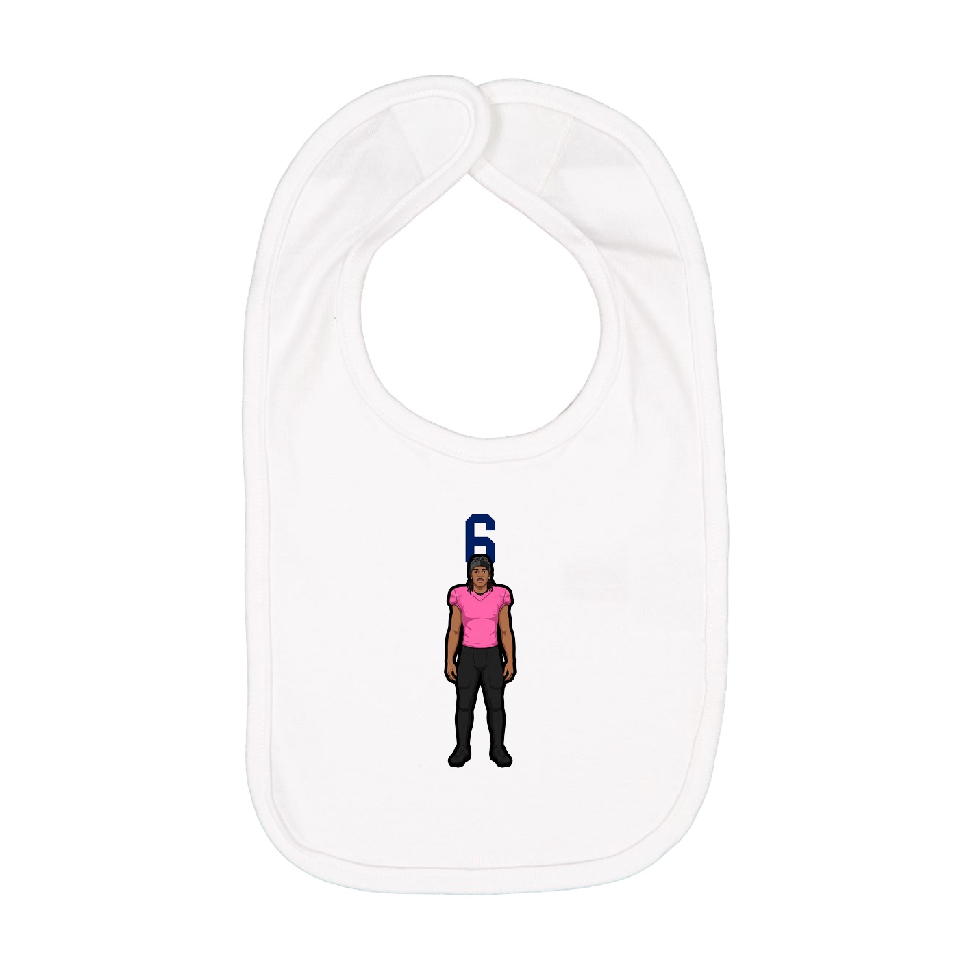 Infant Bib — Number Top in White