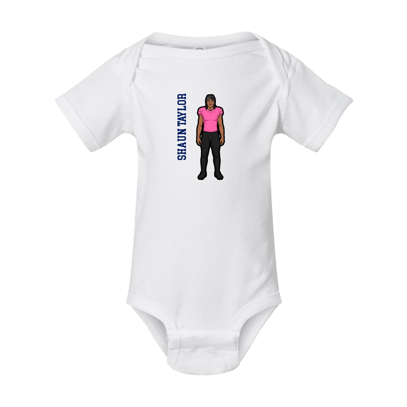 Baby Onesie — Name Vertical in White