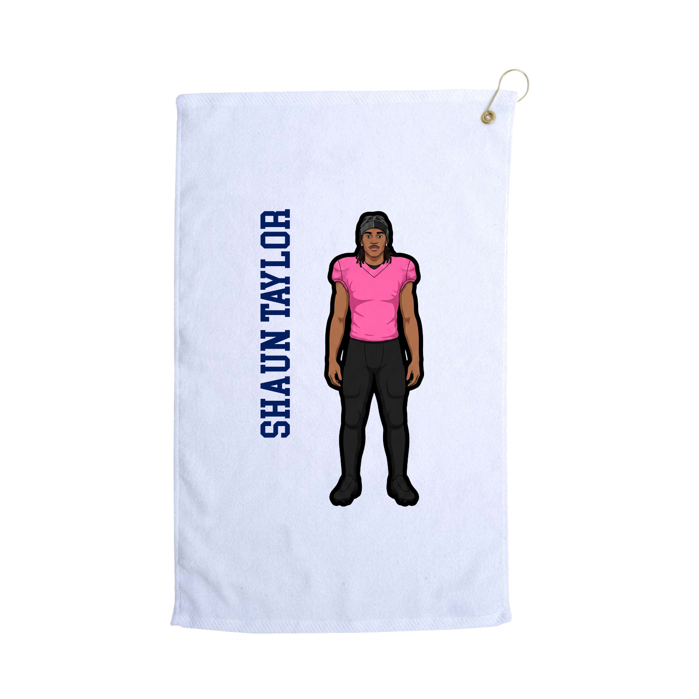 Golf Towel — Name Vertical in White