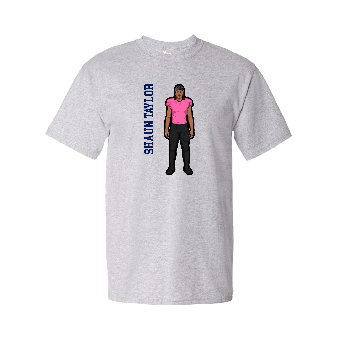 Tee — Name Vertical in Grey