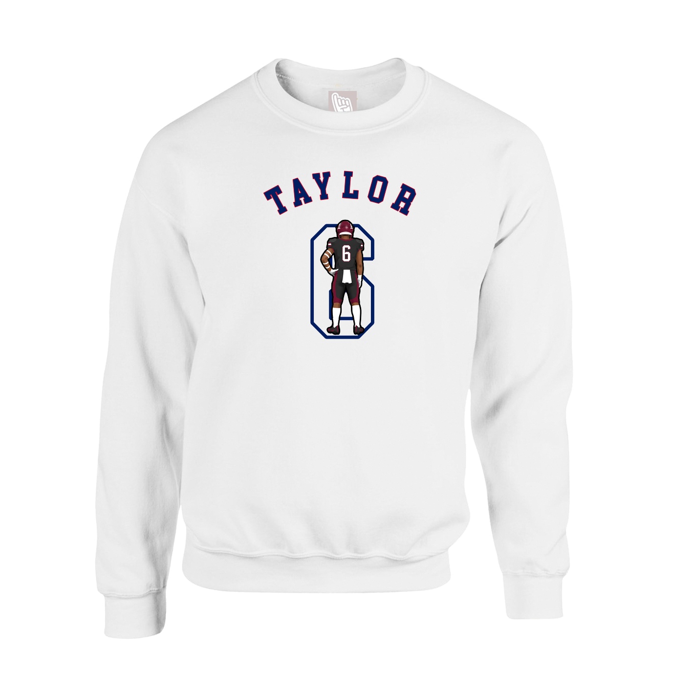 Fleece Crew — Shirsey Arch in White