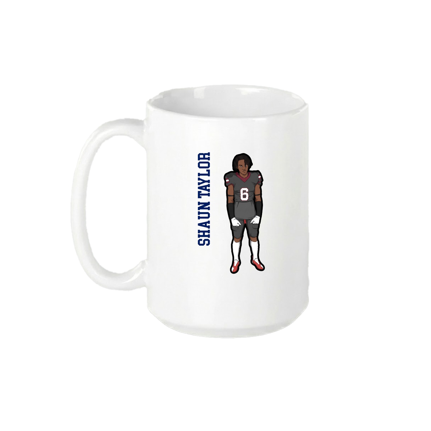 15oz Coffee Mug — Name Vertical in White
