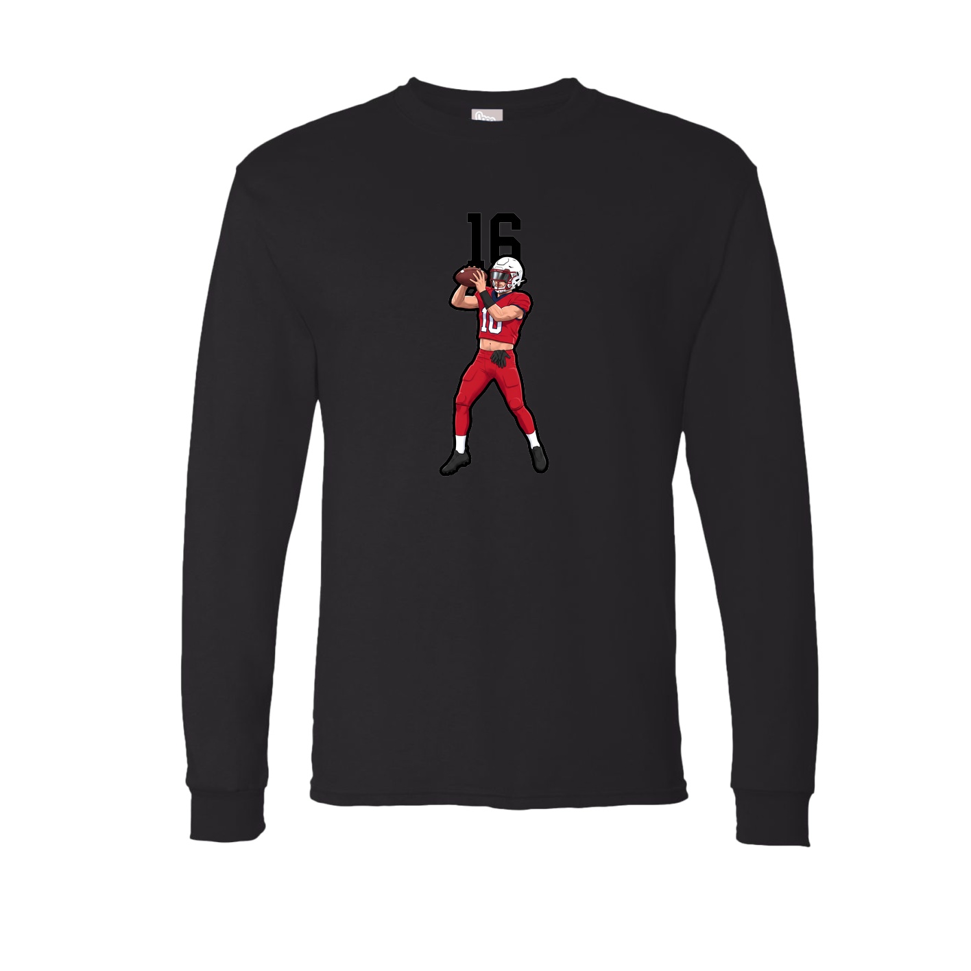 Long Sleeve Tee — Number Top in Black