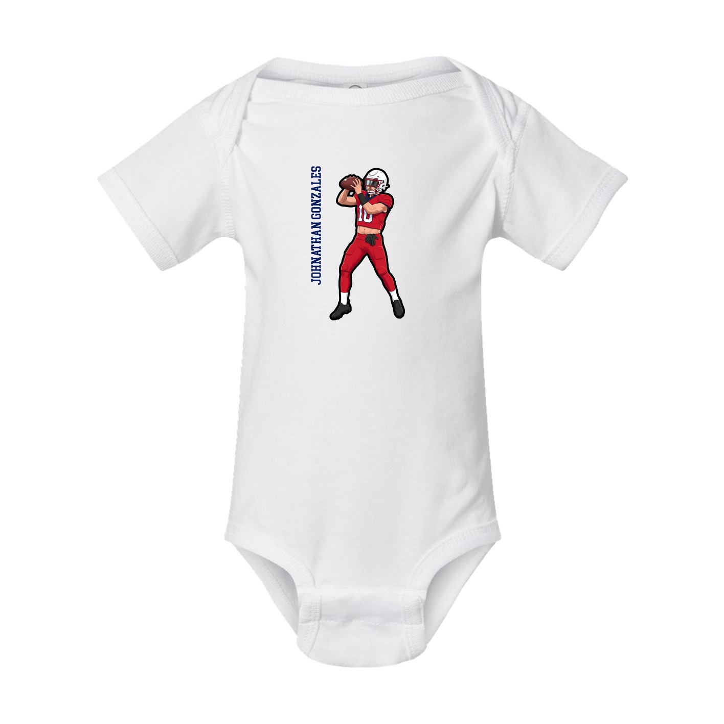 Baby Onesie — Name Vertical in White