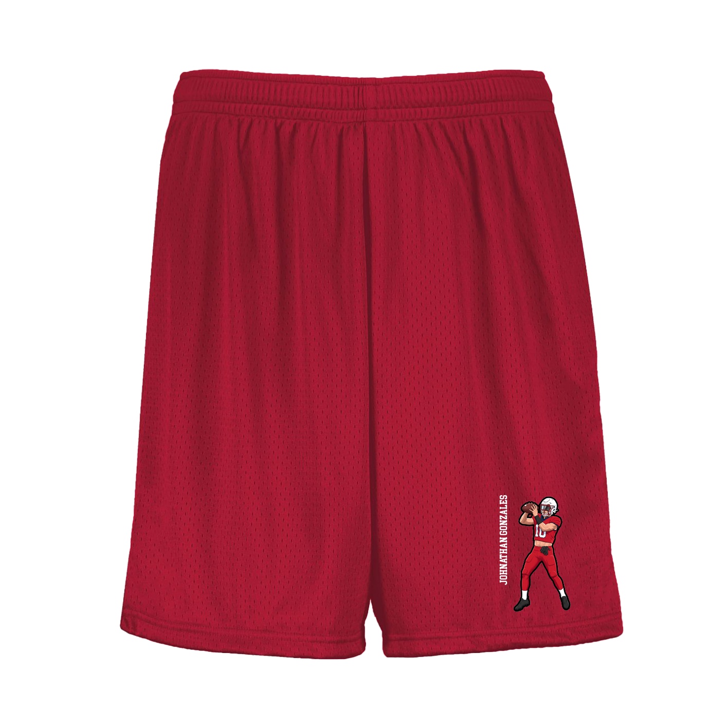 Shorts — Name Vertical in Red