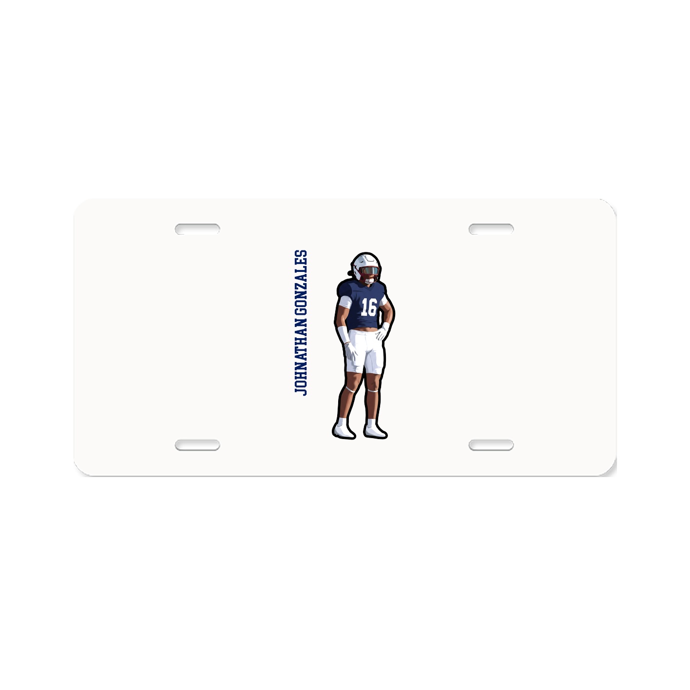 License Plate — Name Vertical in Classic