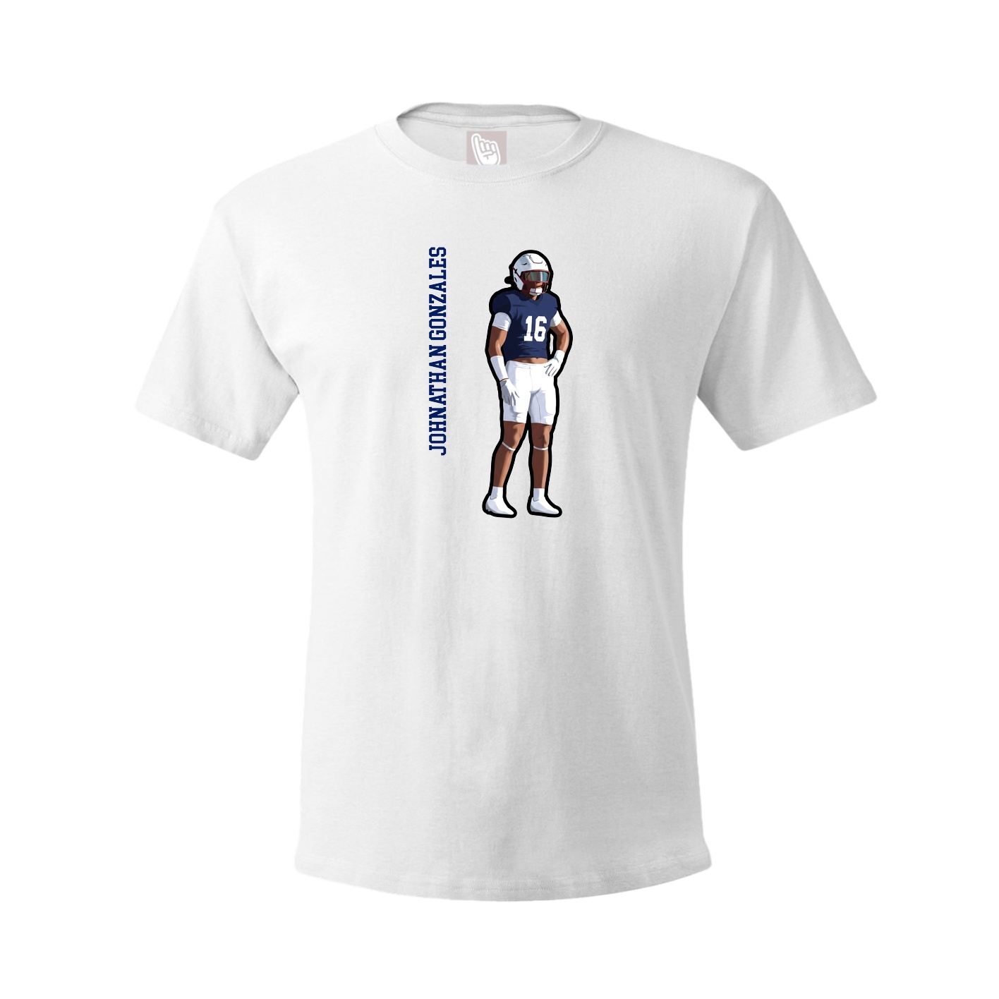 Youth Tee — Name Vertical in White