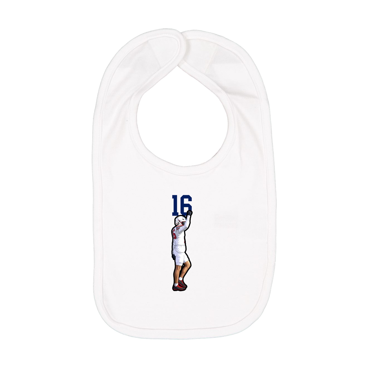 Infant Bib — Number Top in White