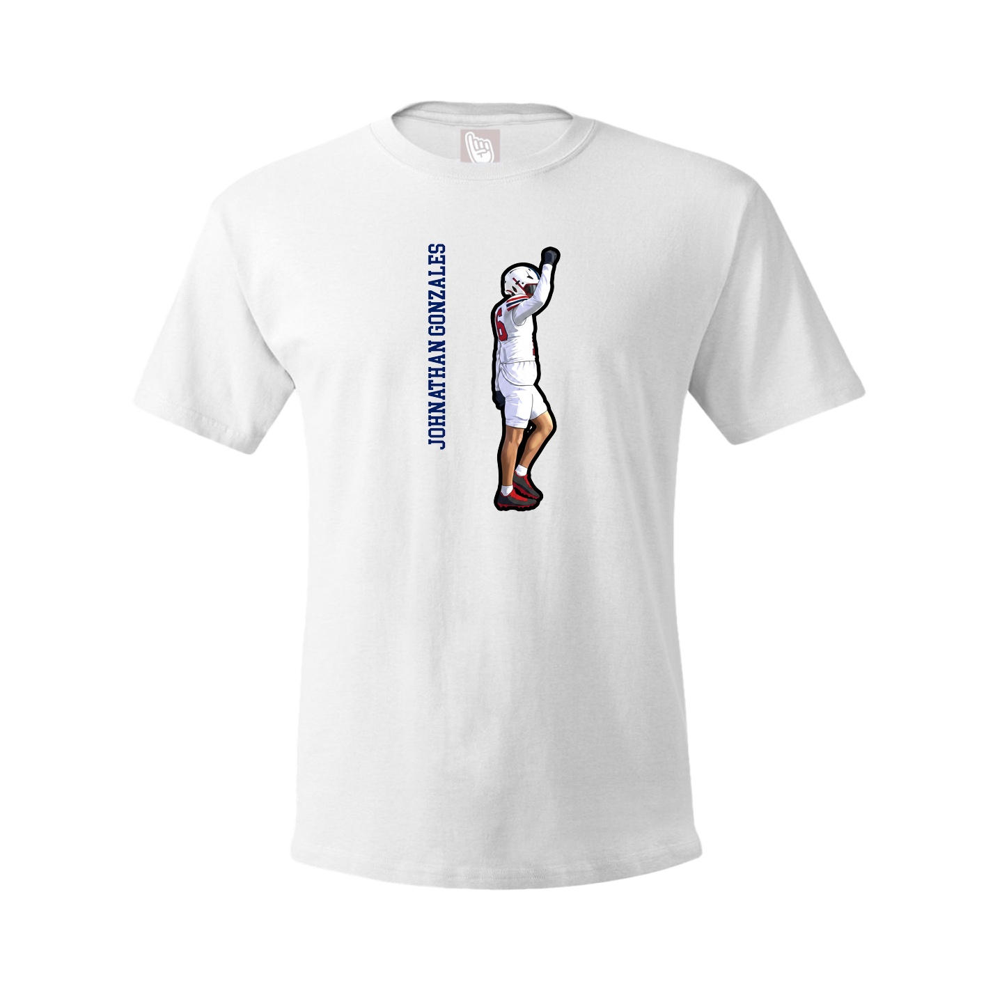 Youth Tee — Name Vertical in White