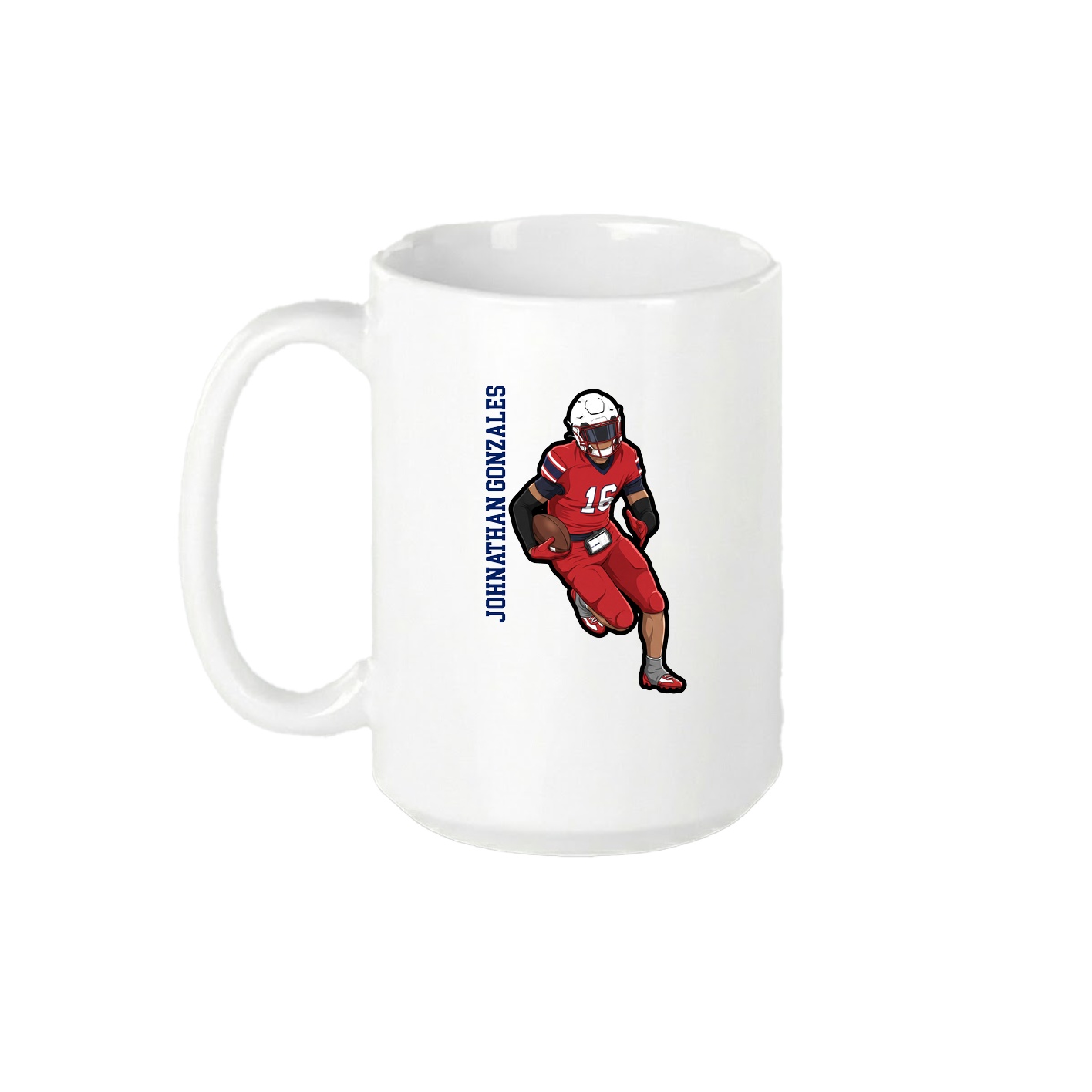 15oz Coffee Mug — Name Vertical in White