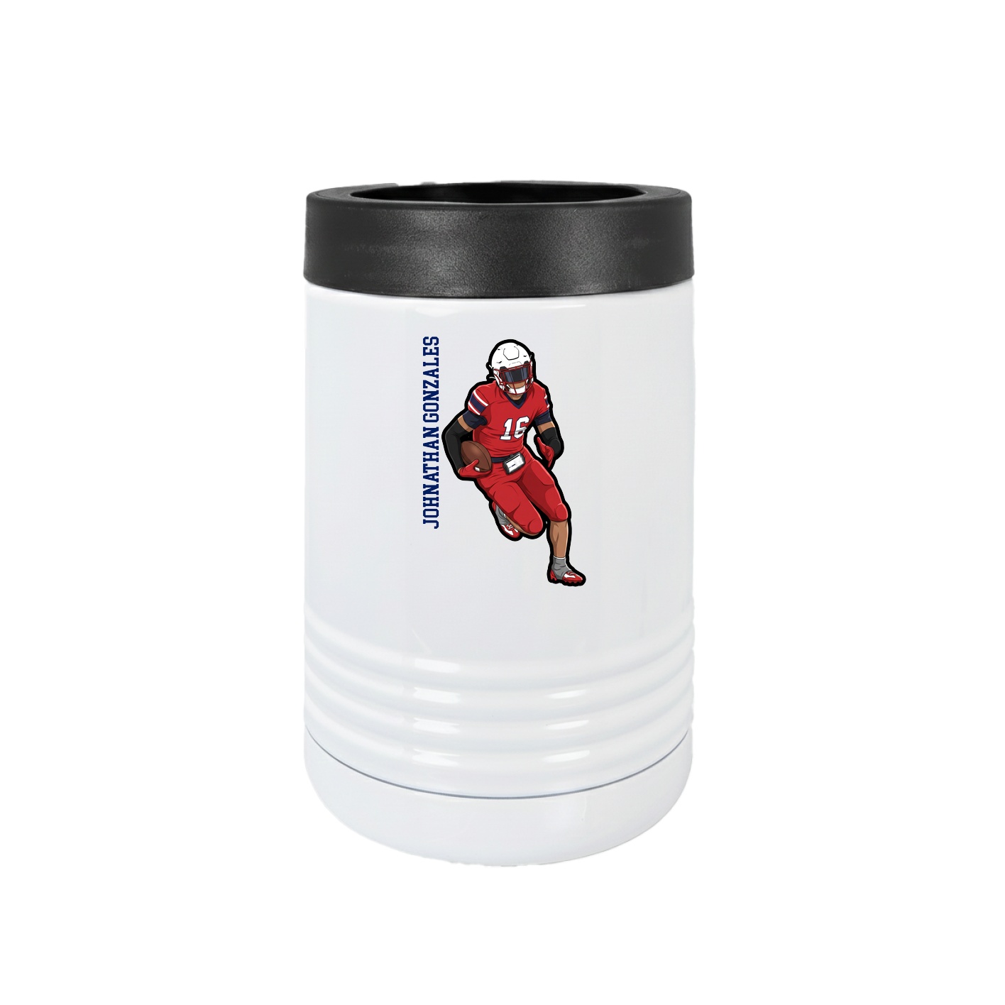 Beverage Holder — Name Vertical in White
