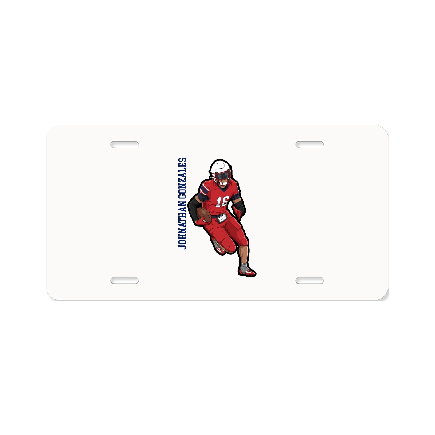 License Plate — Name Vertical in Classic