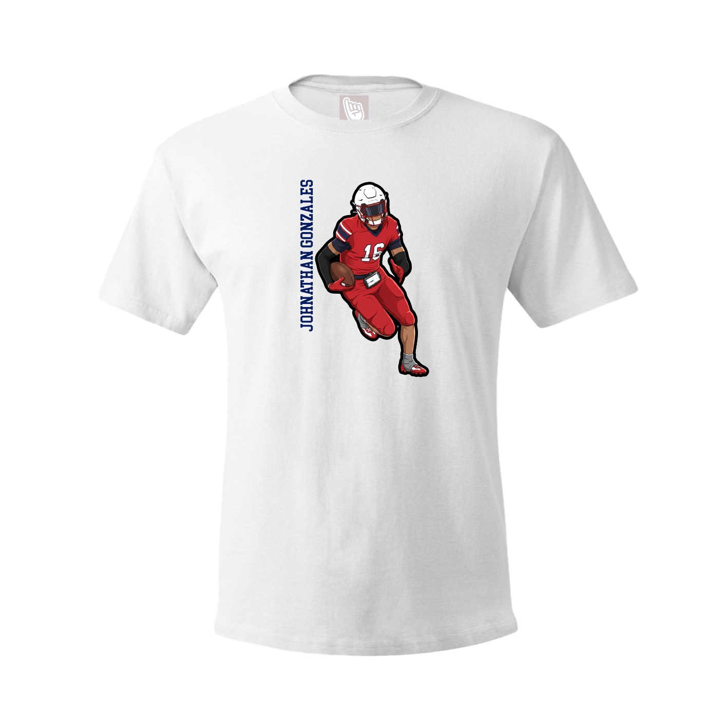 Tee — Name Vertical in White