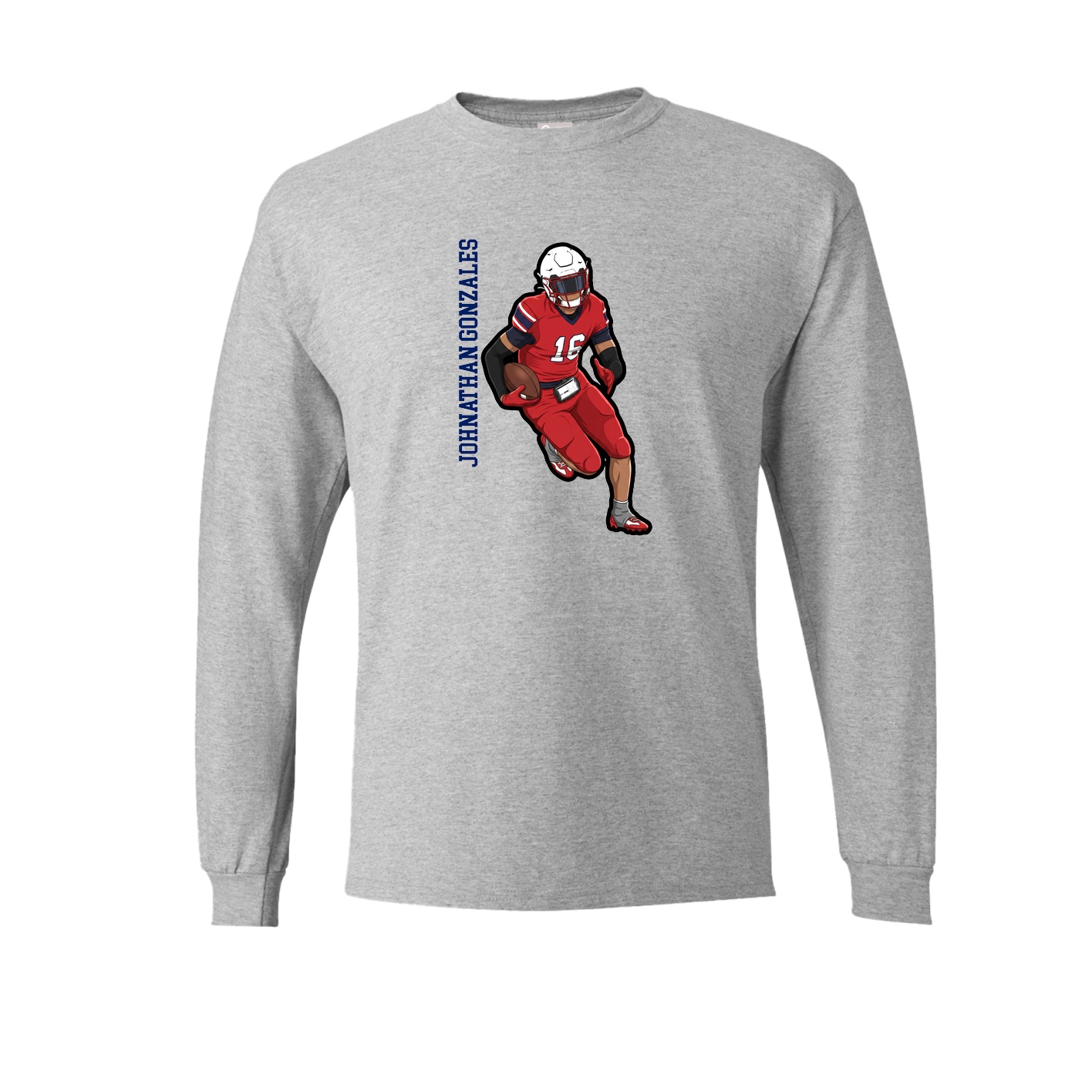 Long Sleeve Tee — Name Vertical in Grey
