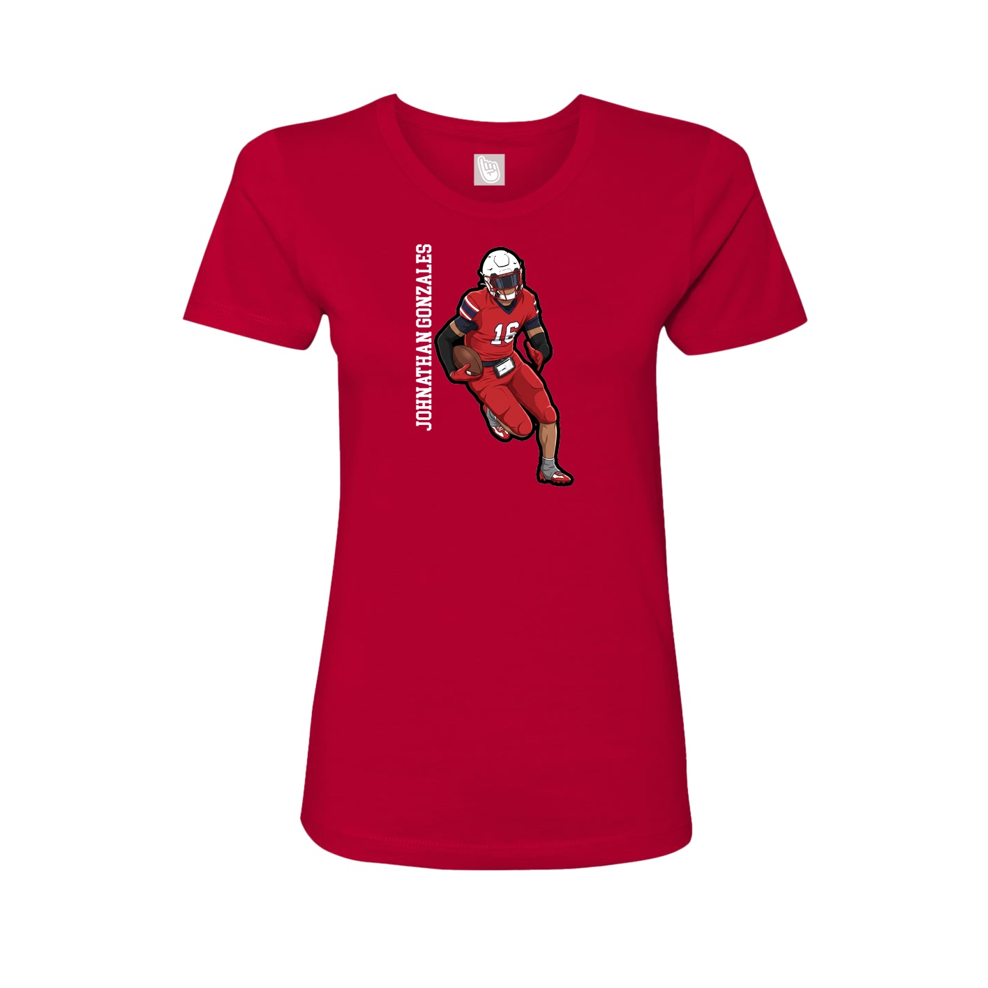 Womens Tee — Name Vertical in Red